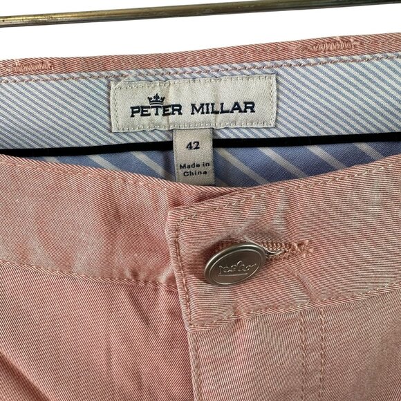 NWT Peter Millar Crown Comfort Twill Chino Pants – Pink Size 42 x 33 Casual Golf - Picture 3 of 6